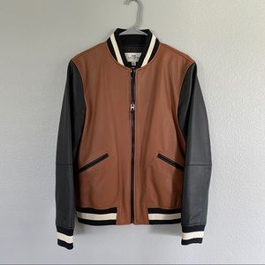 HP ✨ Coach Leather Jacket Brown & Black Small Mens